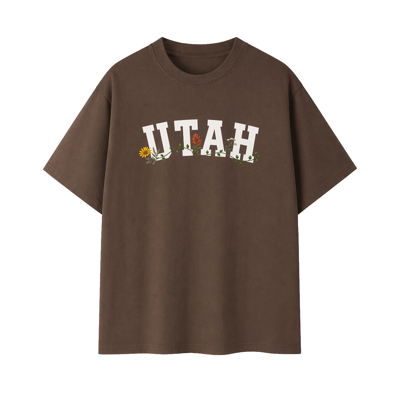 Collection 10 Utah Essential Cotton T-Shirt - Coffee front