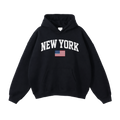 Collection 2 New York Oversize Fleeced Hoodie - Black front
