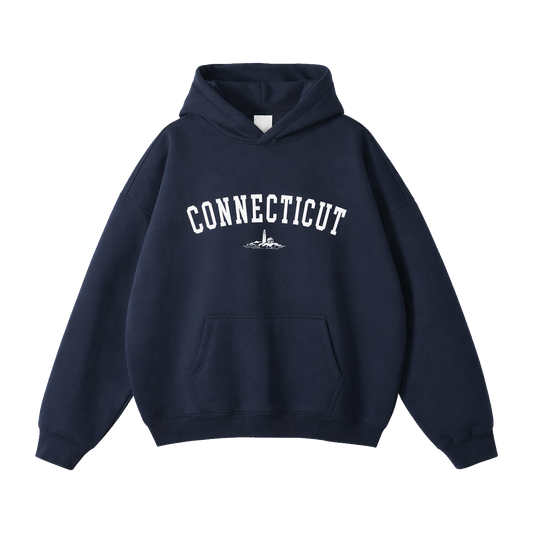 Collection 9 Connecticut Oversize Fleeced Hoodie - Navy Blue front