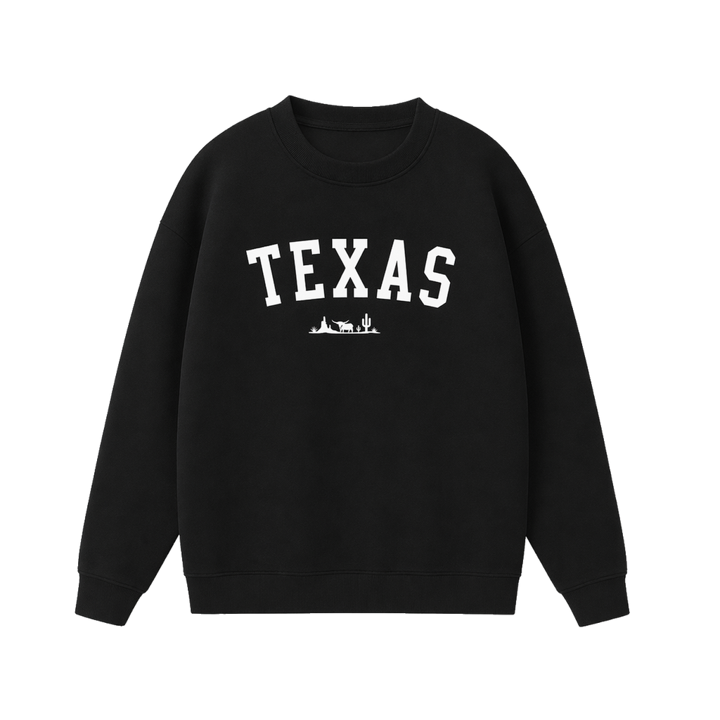 Collection 9 Texas Essential Heavyweight Crewneck Sweatshirt - Black front
