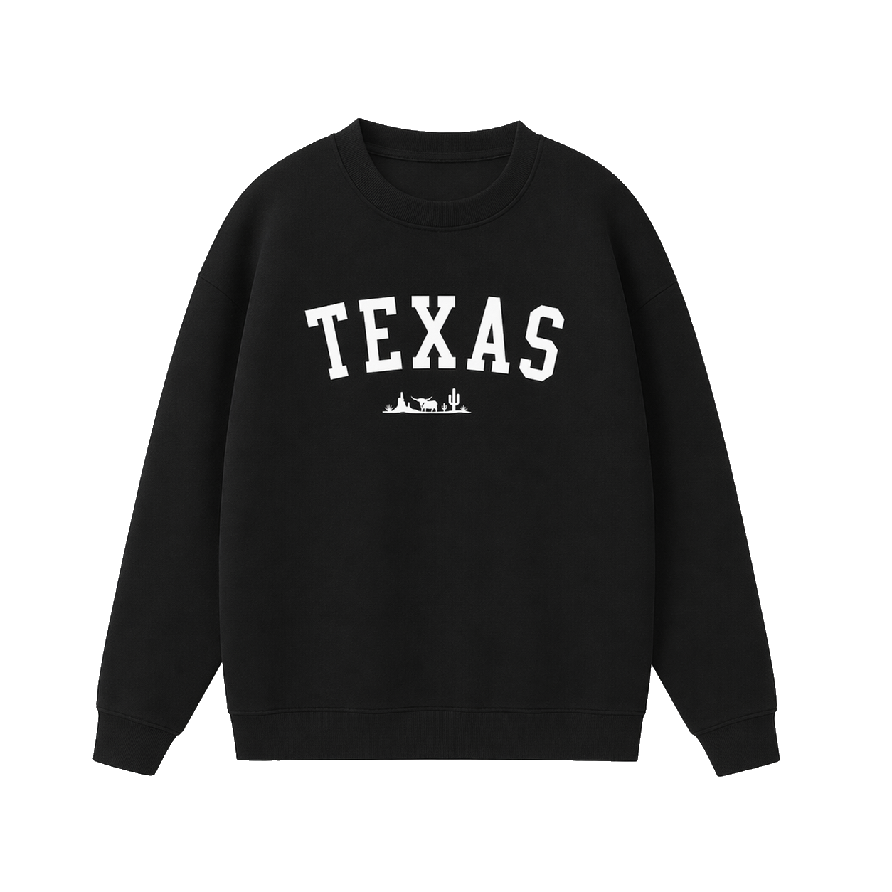 Collection 9 Texas Essential Heavyweight Crewneck Sweatshirt - Black front