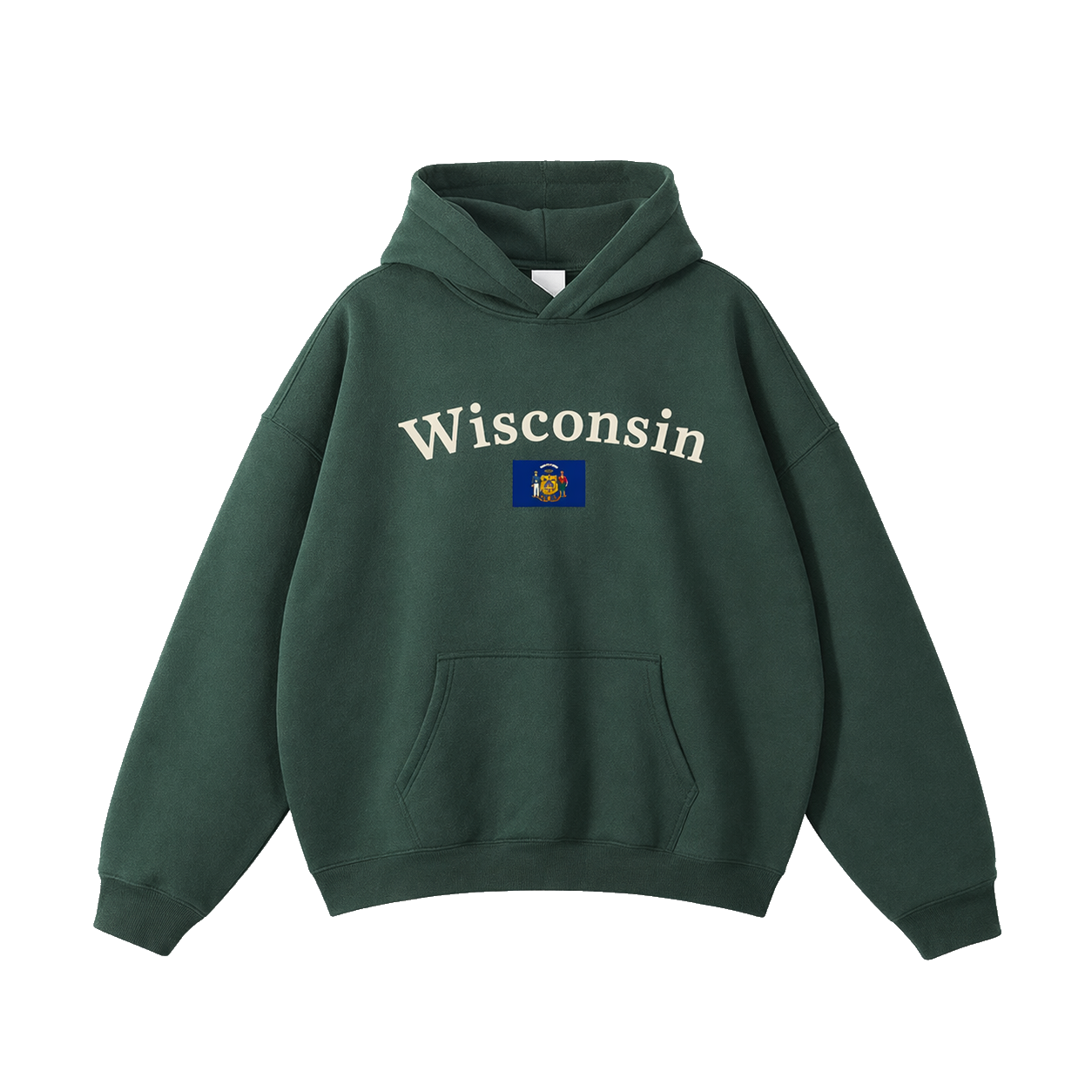Collection 6 Wisconsin Oversize Fleeced Hoodie - Eden Green front