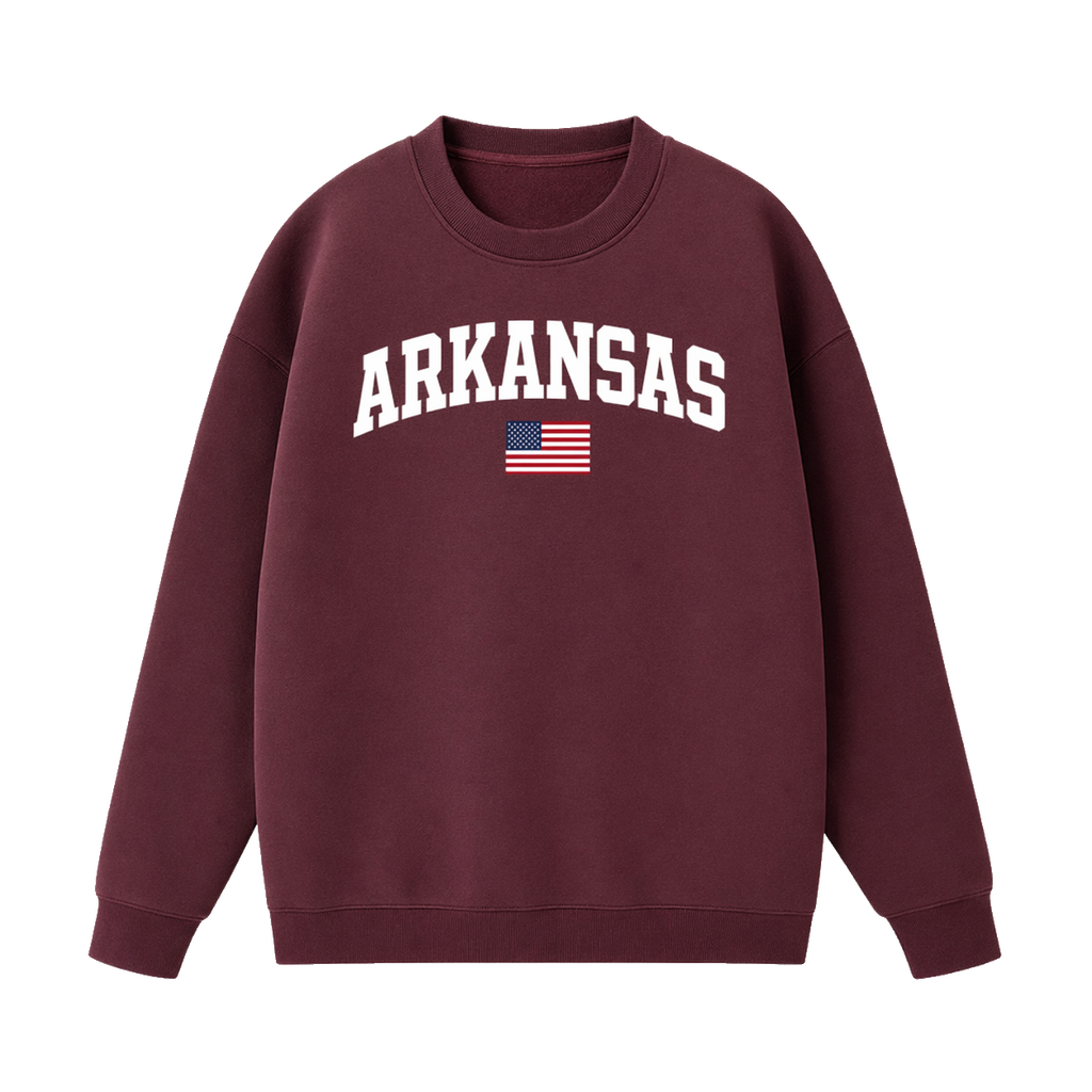 Collection 2 Arkansas Essential Heavyweight Crewneck Sweatshirt - Dull Red front
