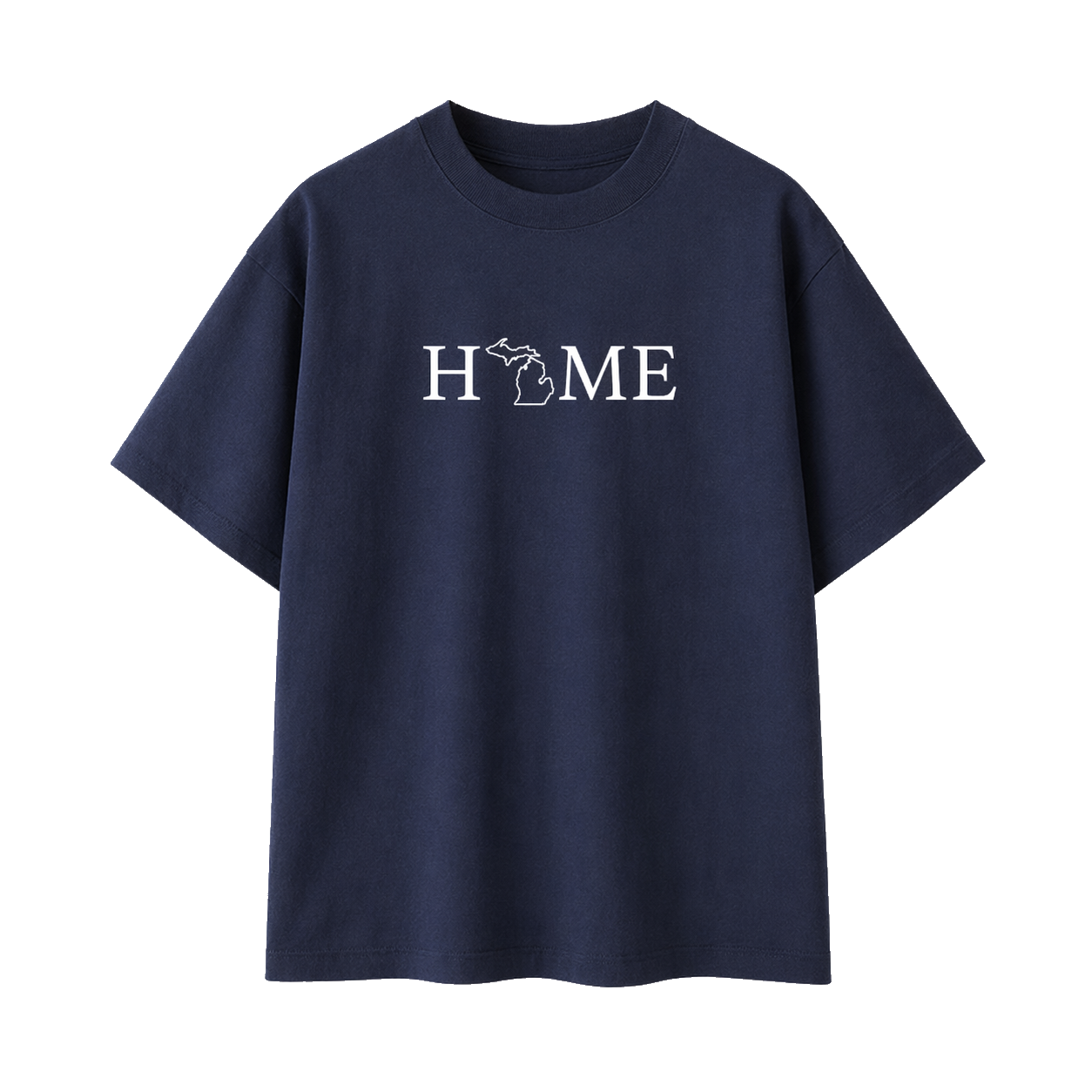 Collection 5 Michigan Essential Cotton T-Shirt - Navy Blue front