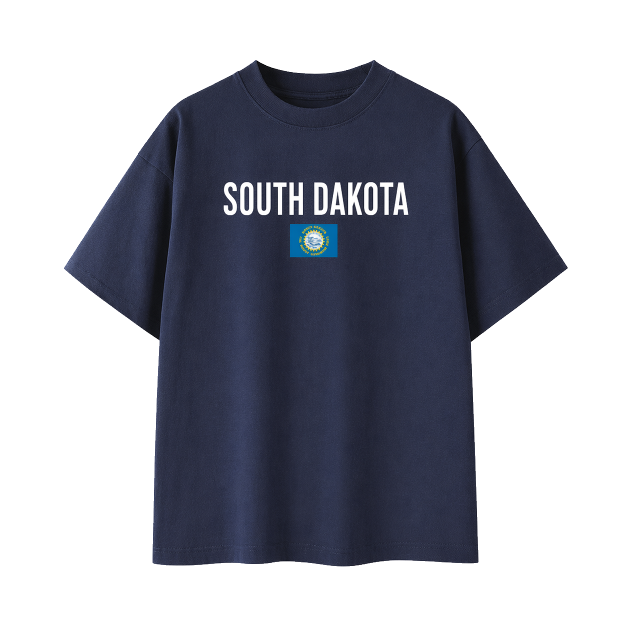 Collection 7 South Dakota Essential Cotton T-Shirt - Navy Blue front