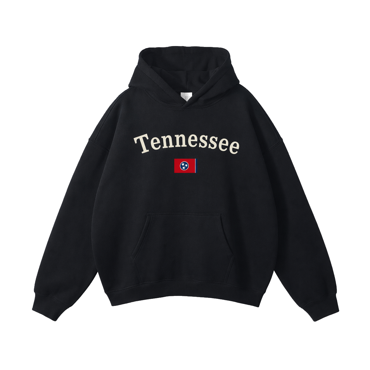 Collection 6 Tennessee Oversize Fleeced Hoodie - Black front