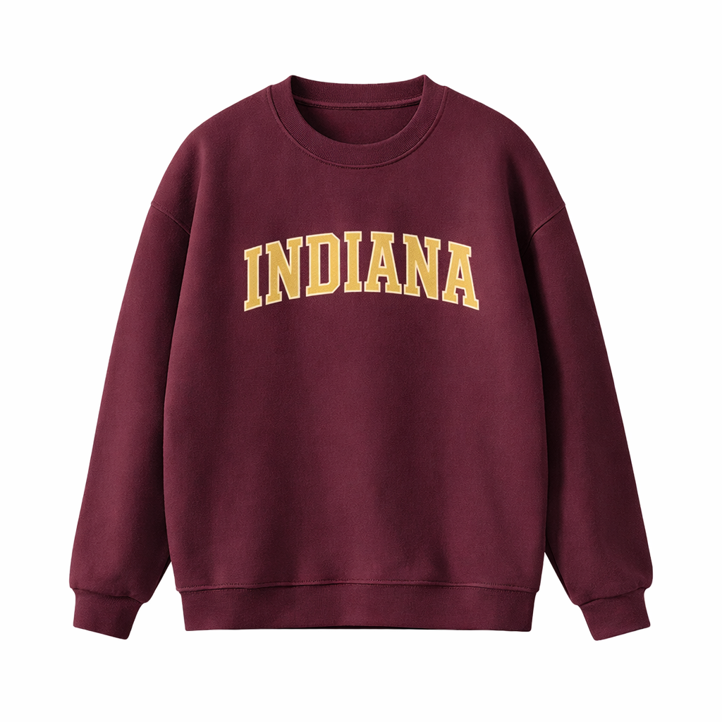 Collection 1 Indiana Essential Heavyweight Crewneck Sweatshirt - Dull Red front