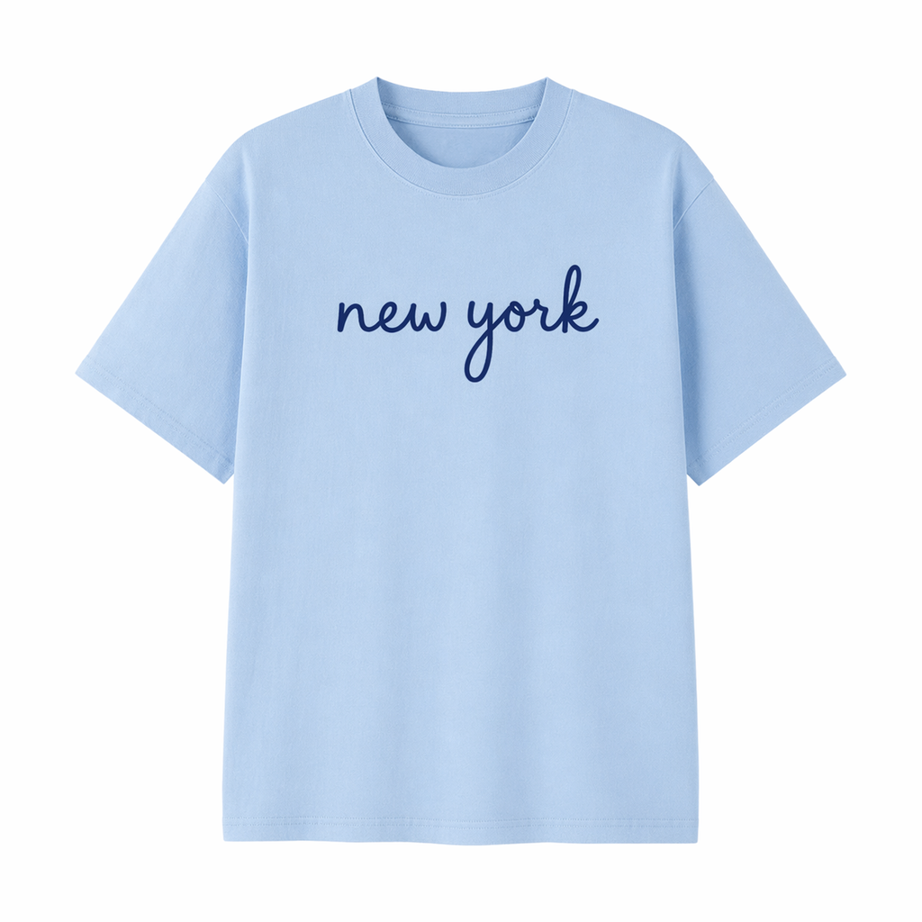 Collection 3 New York Essential Cotton T-Shirt - Light Blue front