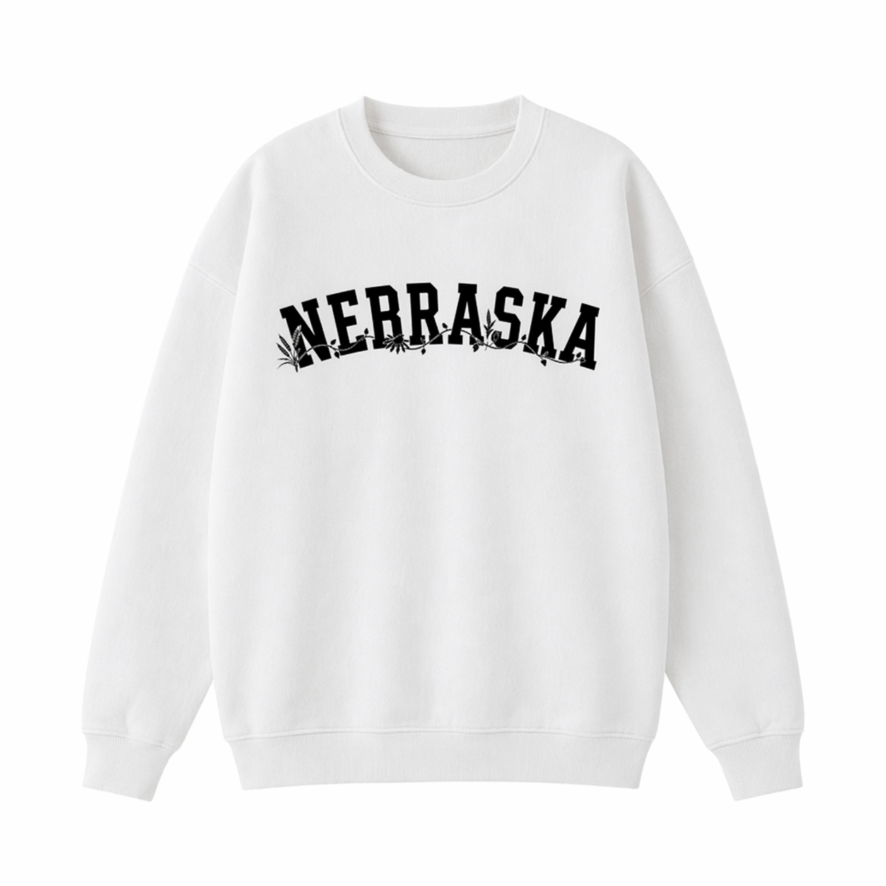 Collection 10 Nebraska Essential Heavyweight Crewneck Sweatshirt - White front