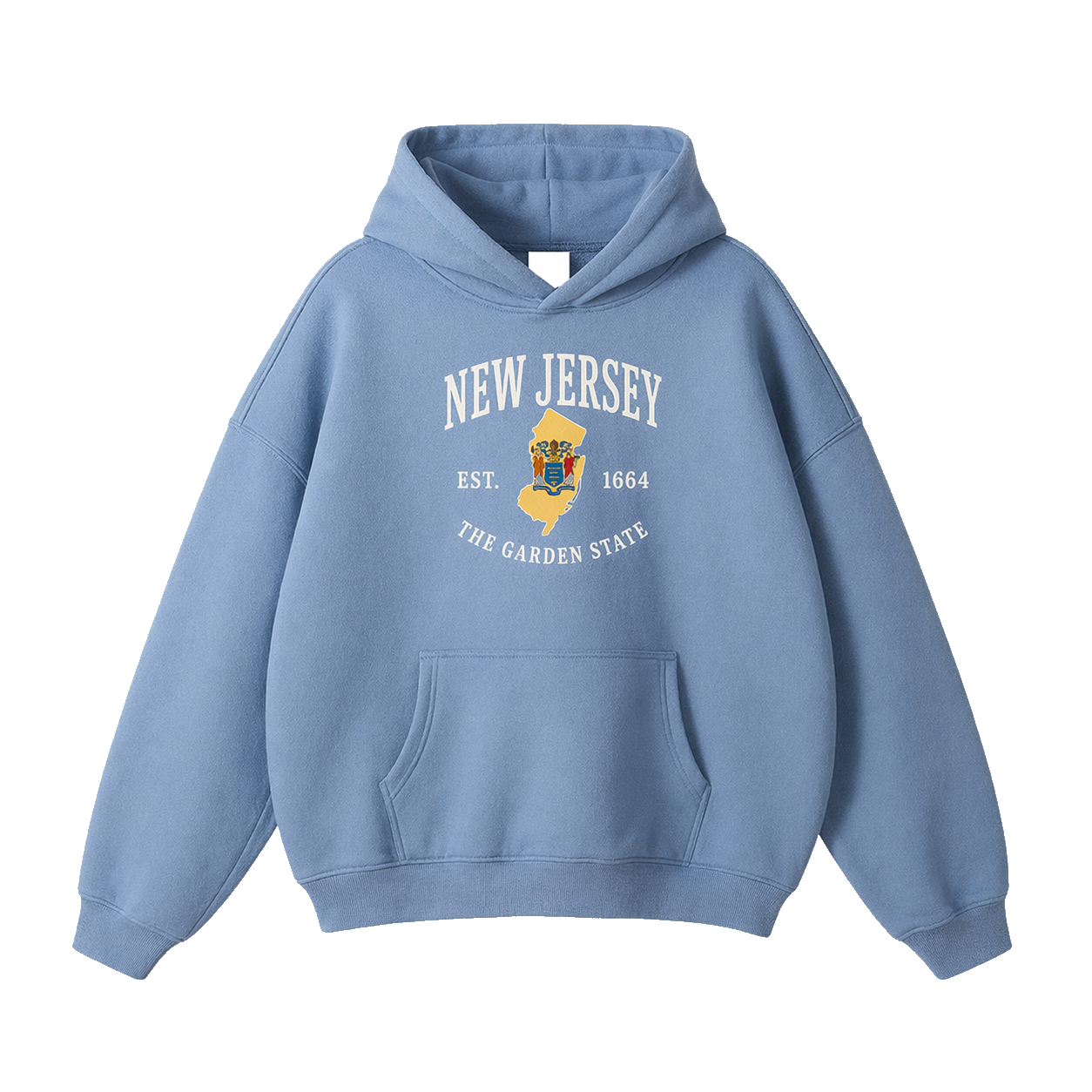 Collection 8 New Jersey Oversize Fleeced Hoodie - Medium Blue front
