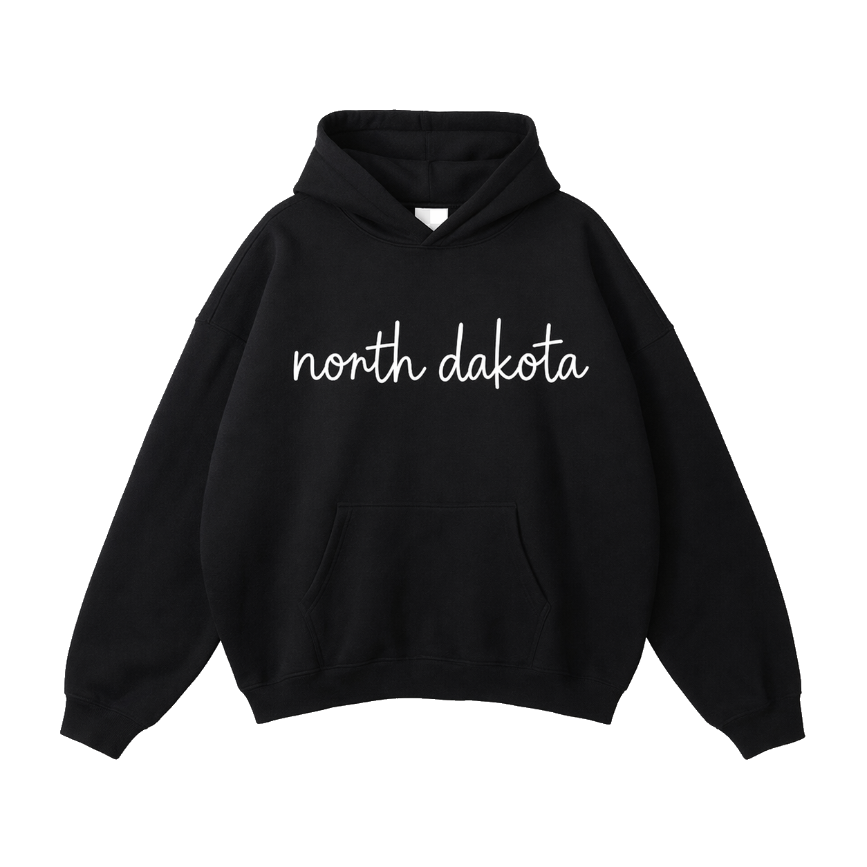 Collection 3 North Dakota Oversize Fleeced Hoodie - Black front