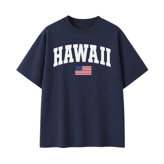 Collection 2 Hawaii Essential Cotton T-Shirt - Navy Blue front