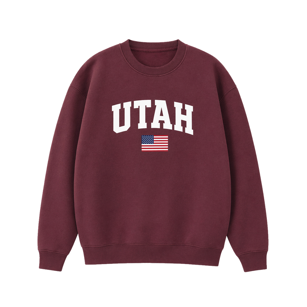 Collection 2 Utah Essential Heavyweight Crewneck Sweatshirt - Dull Red front