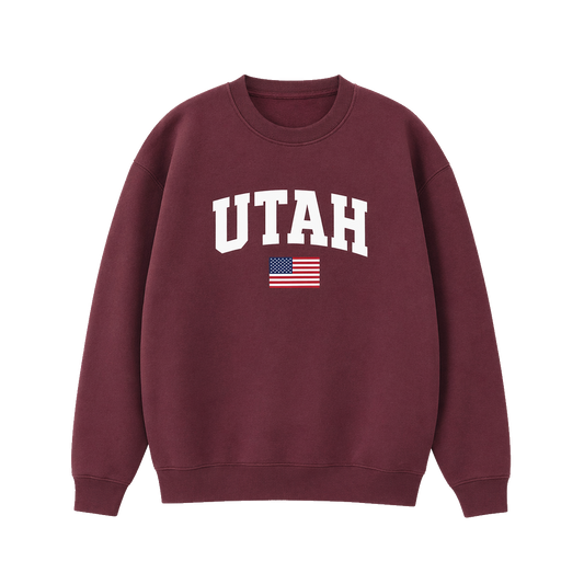 Collection 2 Utah Essential Heavyweight Crewneck Sweatshirt - Dull Red front