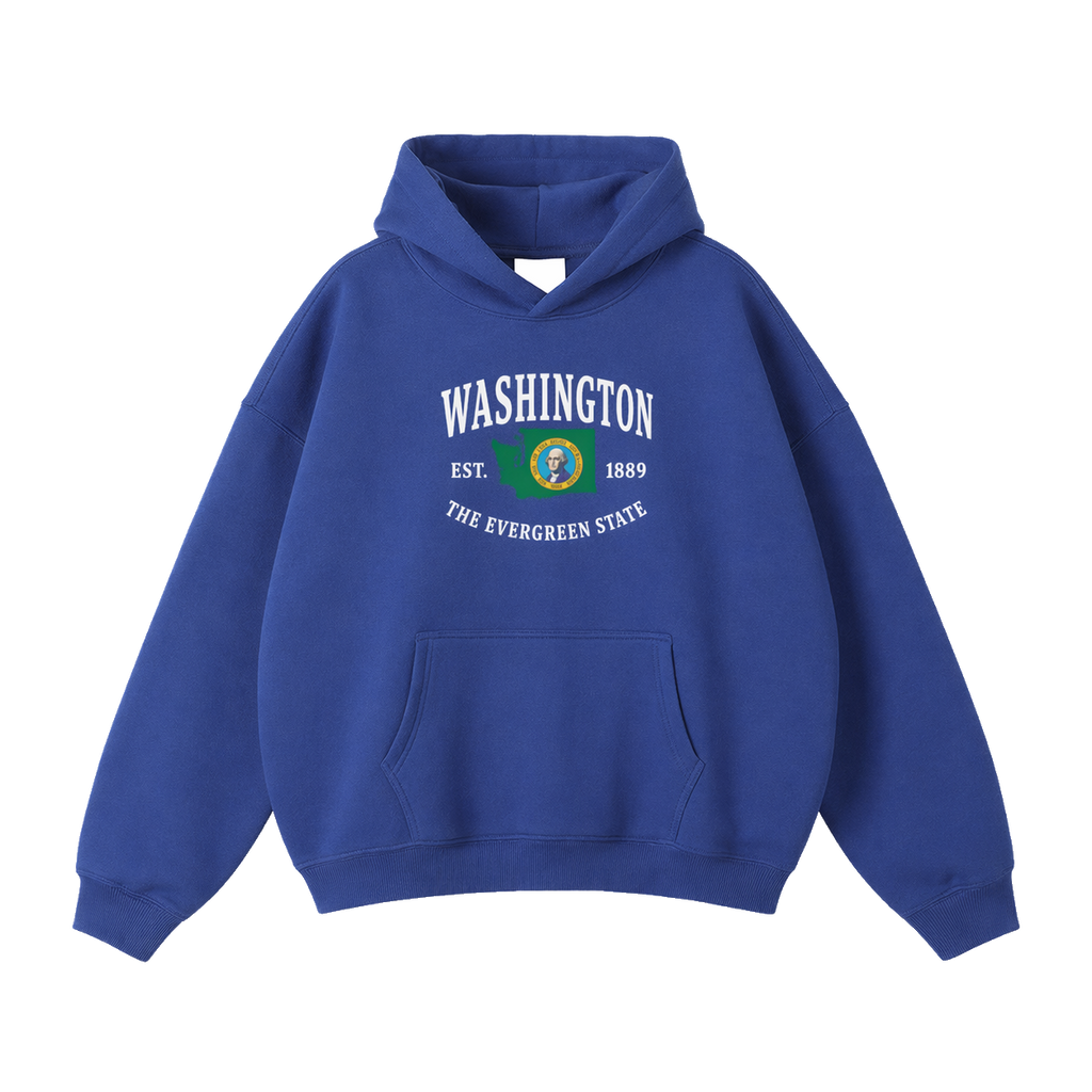 Collection 8 Washington Oversize Fleeced Hoodie - Klein Blue front