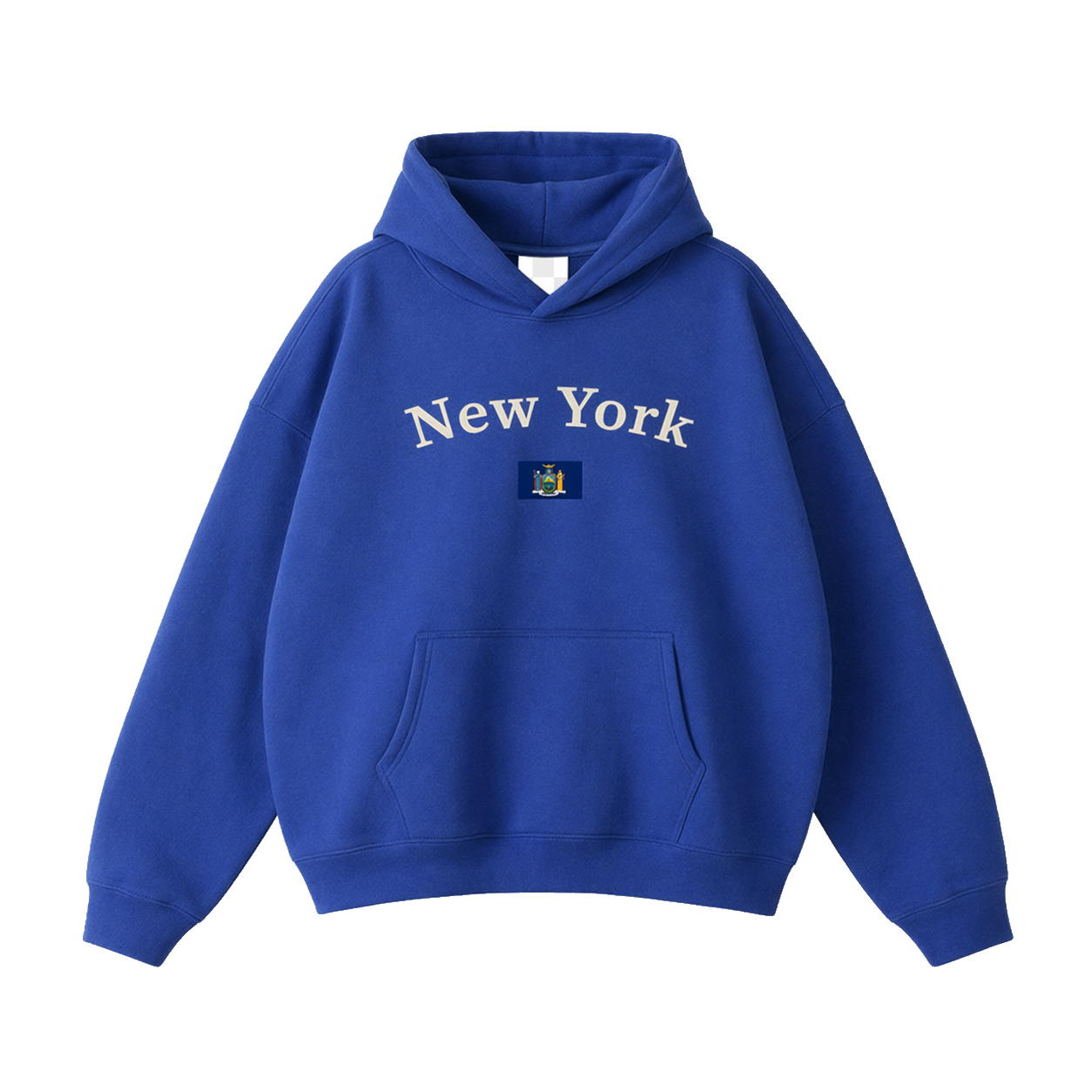 Collection 6 New York Oversize Fleeced Hoodie - Klein Blue front