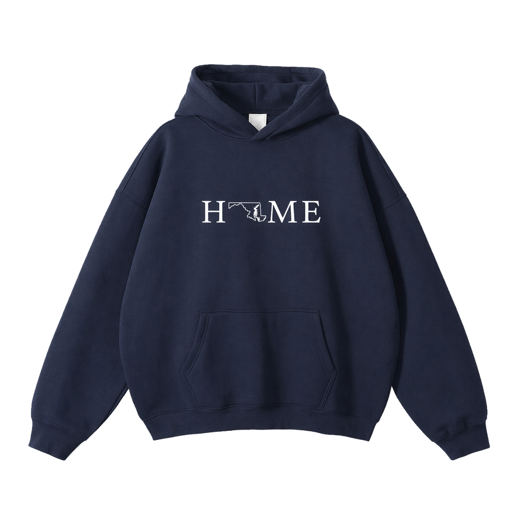 Collection 5 Maryland Oversize Fleeced Hoodie - Navy Blue front
