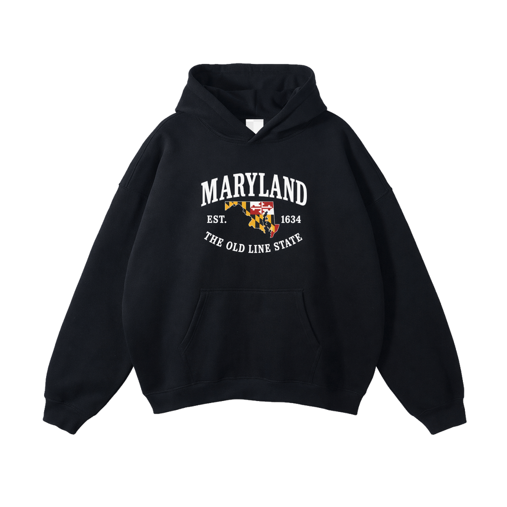 Collection 8 Maryland Oversize Fleeced Hoodie - Black front