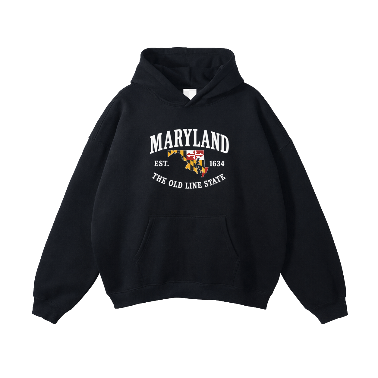 Collection 8 Maryland Oversize Fleeced Hoodie - Black front