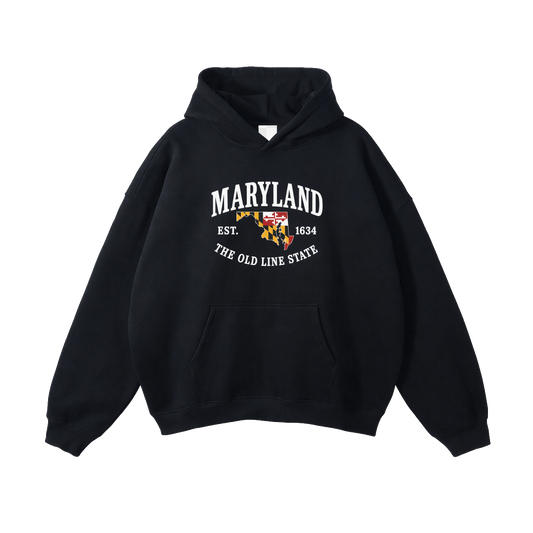 Collection 8 Maryland Oversize Fleeced Hoodie - Black front
