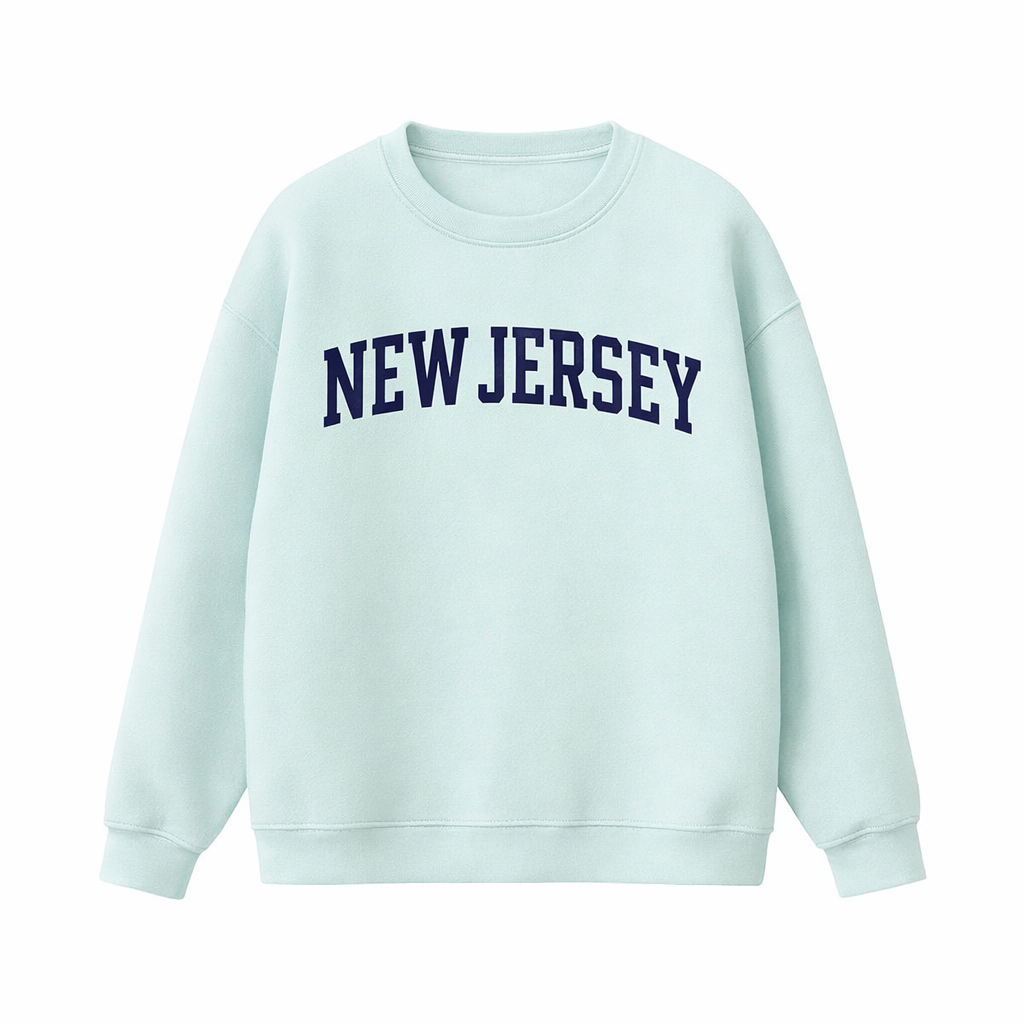 Collection 1 New Jersey Essential Heavyweight Crewneck Sweatshirt - Water Blue front
