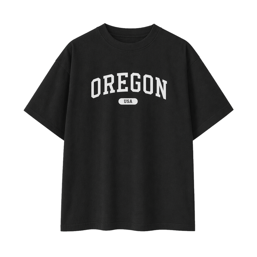 Collection 4 Oregon Essential Cotton T-Shirt - Black front