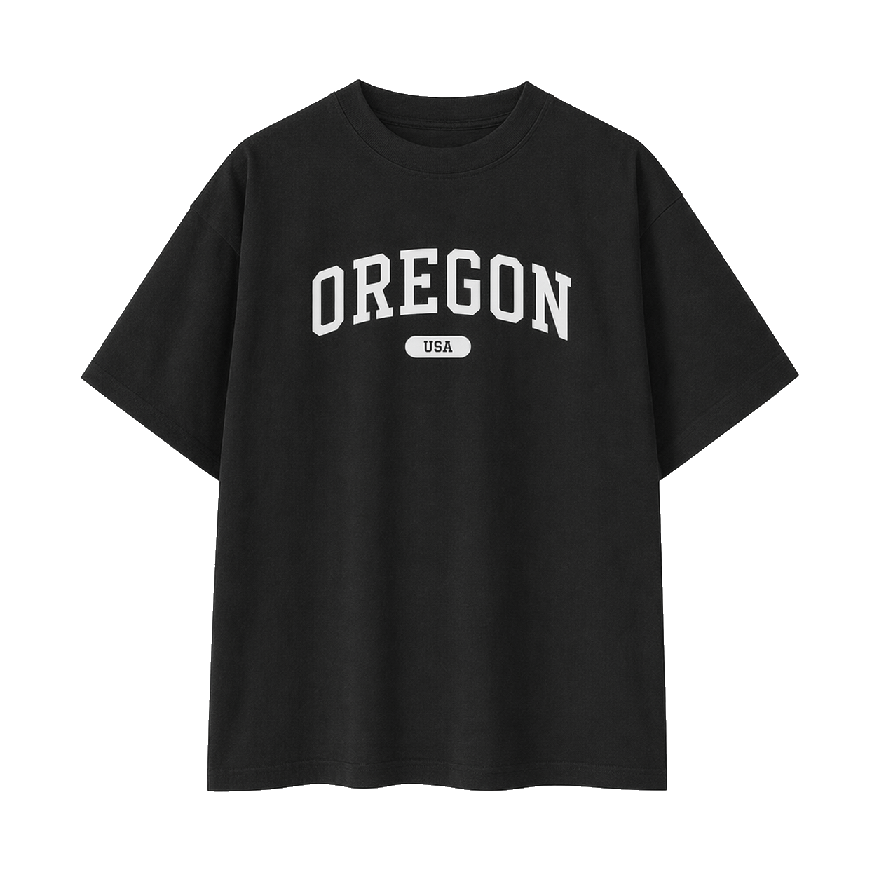 Collection 4 Oregon Essential Cotton T-Shirt - Black front