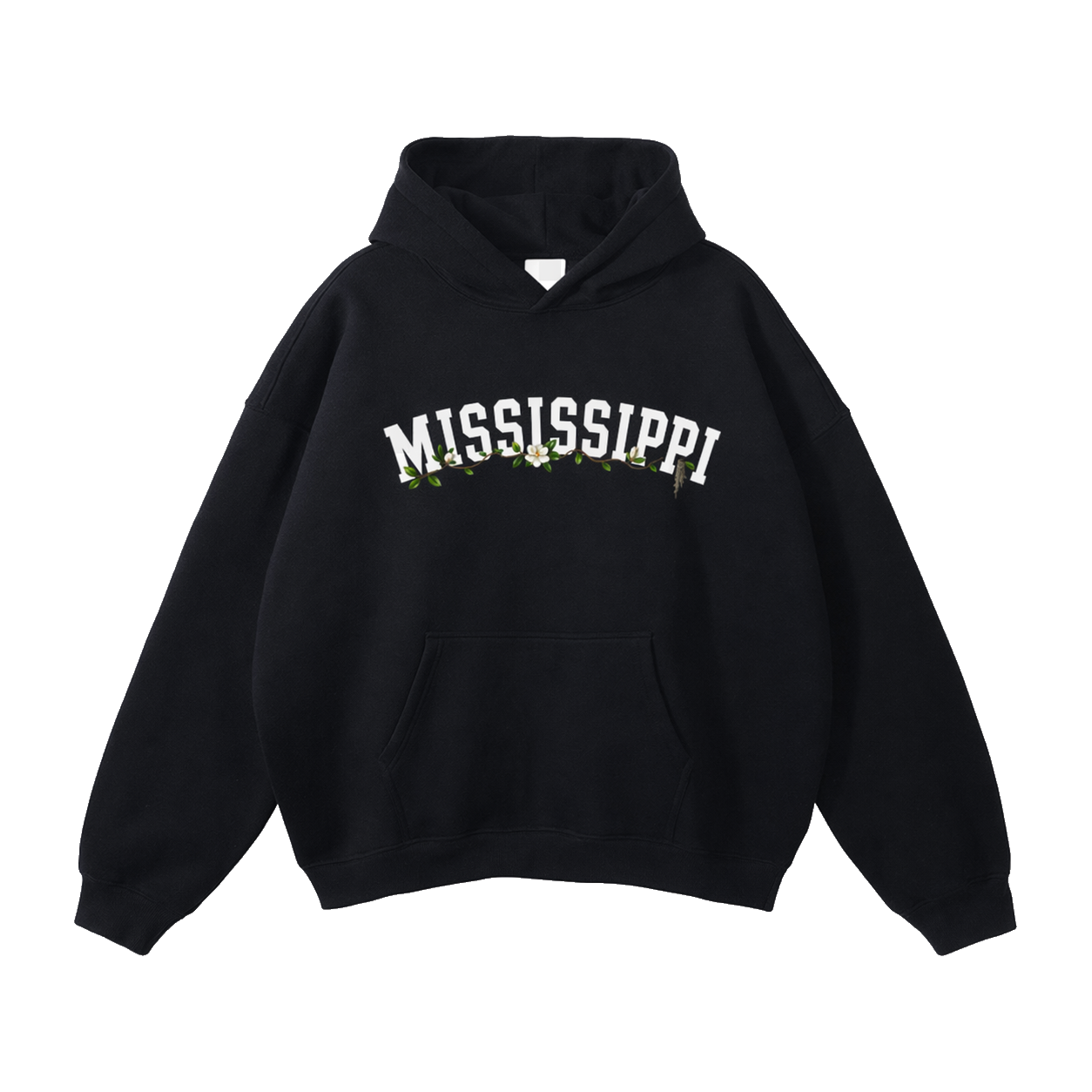 Collection 10 Mississippi Oversize Fleeced Hoodie - Black front