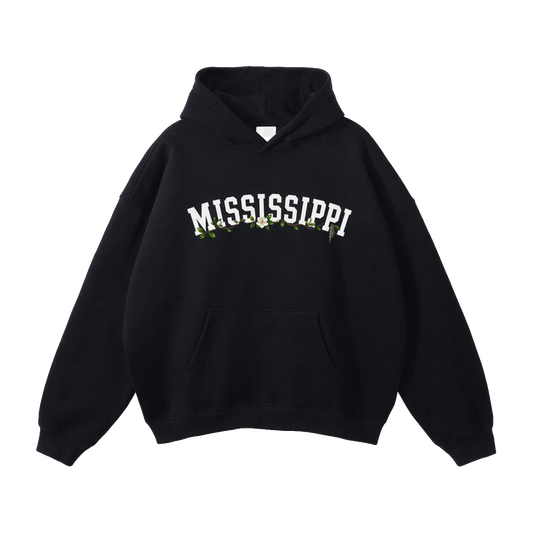 Collection 10 Mississippi Oversize Fleeced Hoodie - Black front