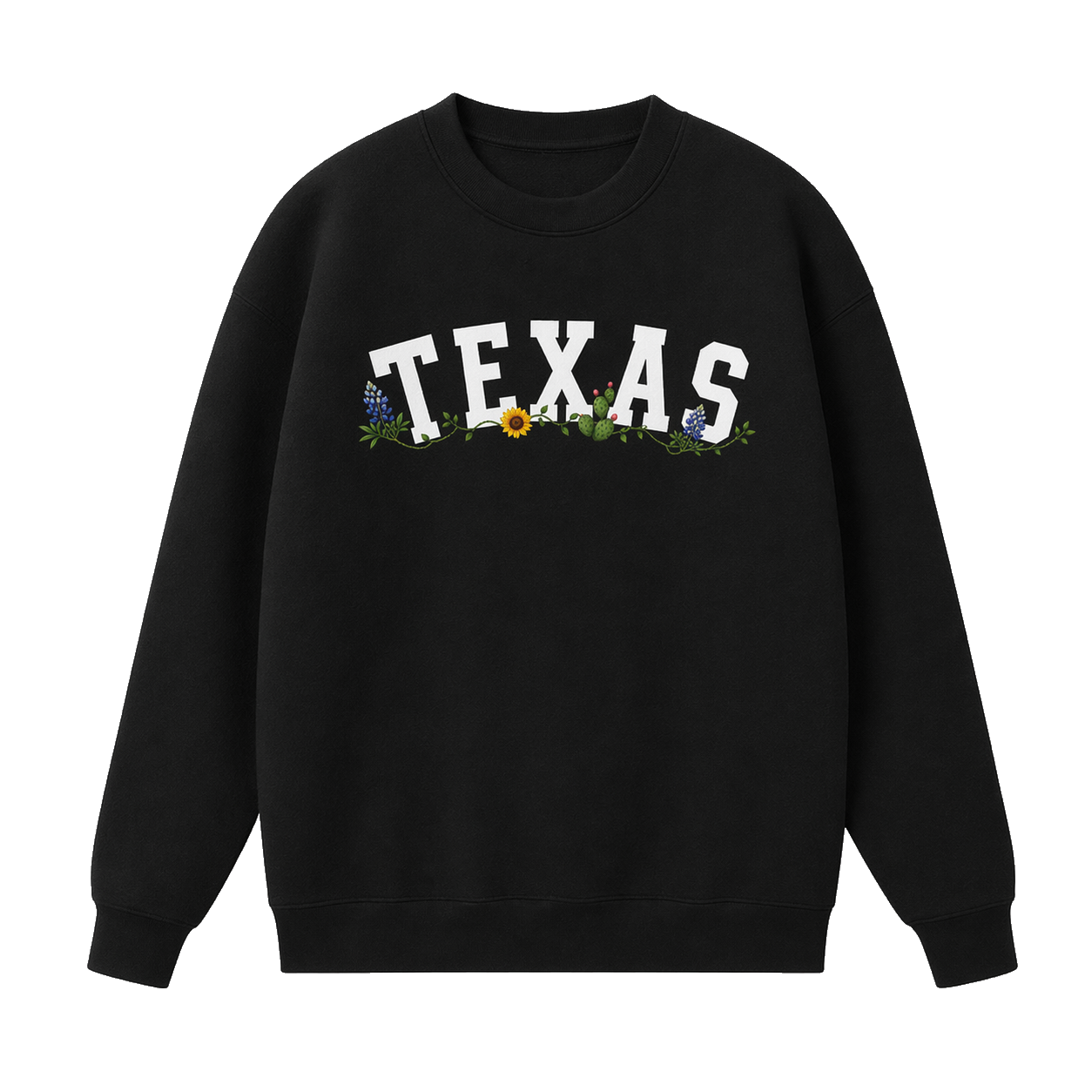 Collection 10 Texas Essential Heavyweight Crewneck Sweatshirt - Black front
