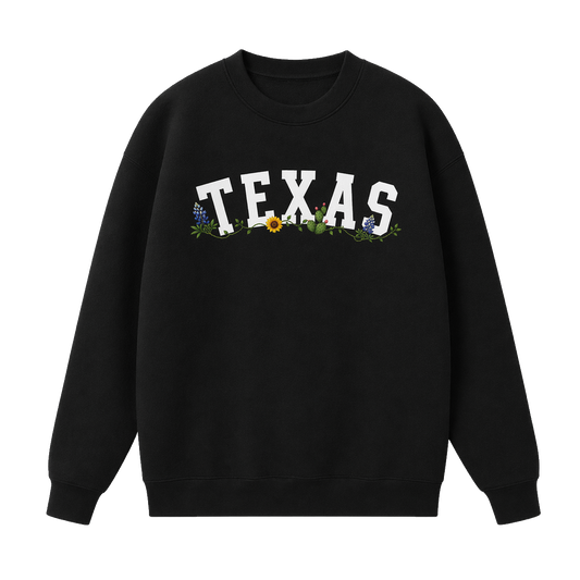 Collection 10 Texas Essential Heavyweight Crewneck Sweatshirt - Black front