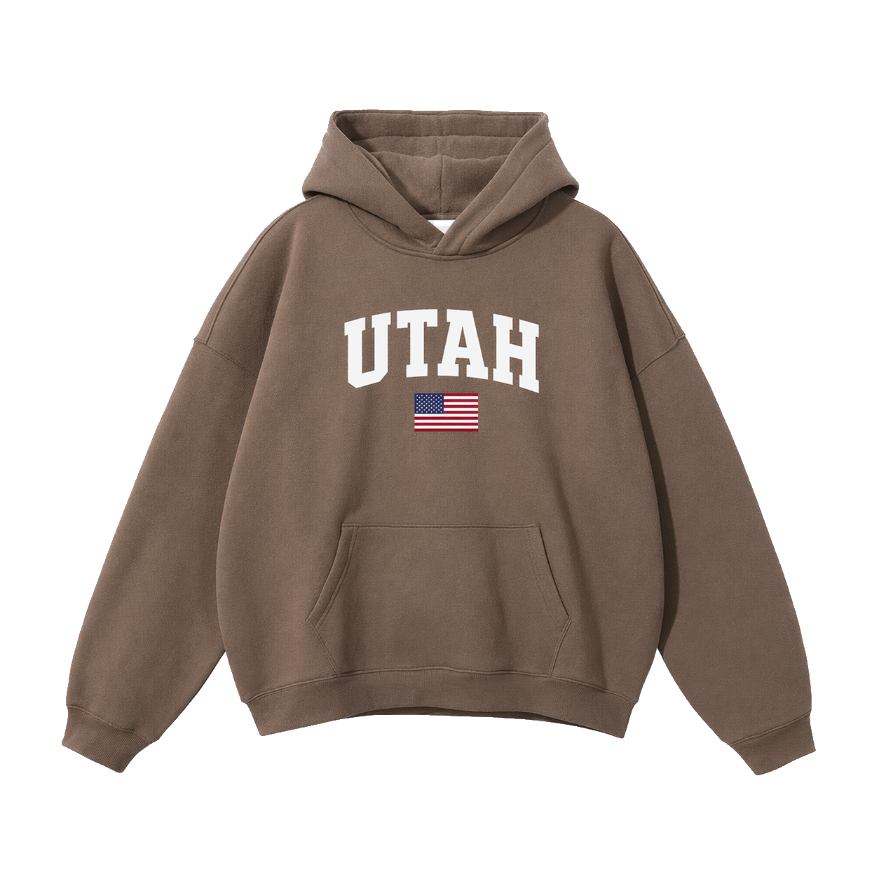 Collection 2 Utah Oversize Fleeced Hoodie - Brown front