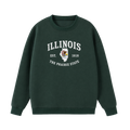 Collection 8 Illinois Essential Heavyweight Crewneck Sweatshirt - Dark Green front