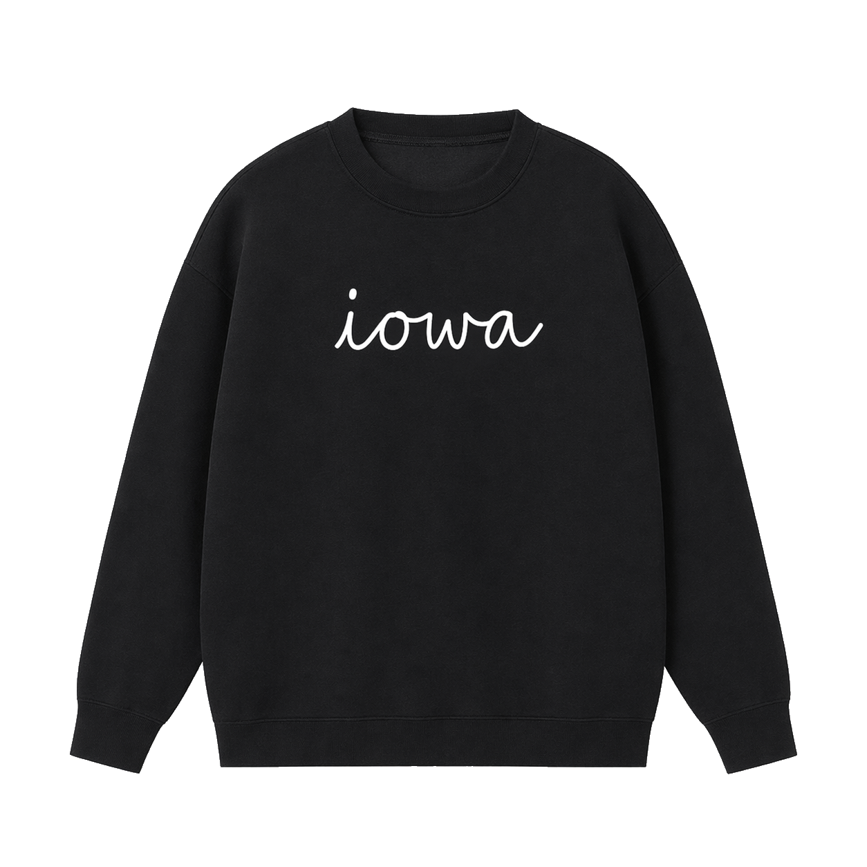 Collection 3 Iowa Essential Heavyweight Crewneck Sweatshirt - Black front