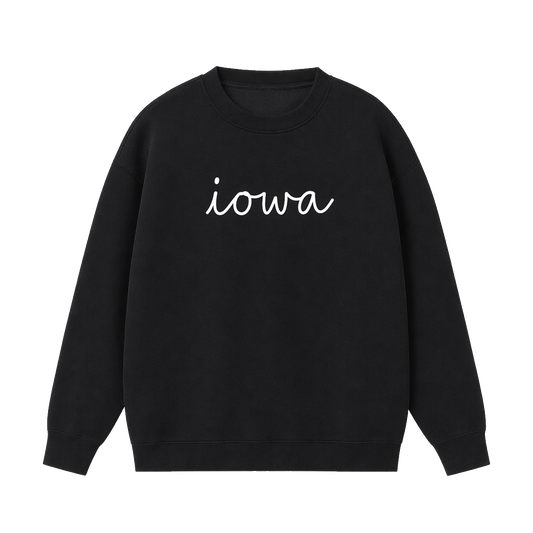 Collection 3 Iowa Essential Heavyweight Crewneck Sweatshirt - Black front