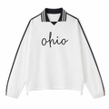 Collection 3 Ohio Contrast Striped Lapel Collar Sweatshirt - White front