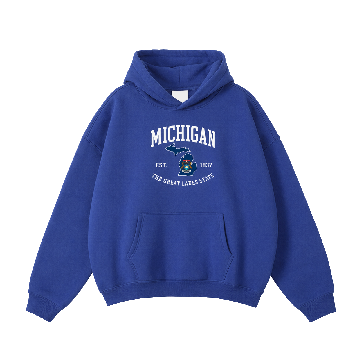 Collection 8 Michigan Oversize Fleeced Hoodie - Klein Blue front