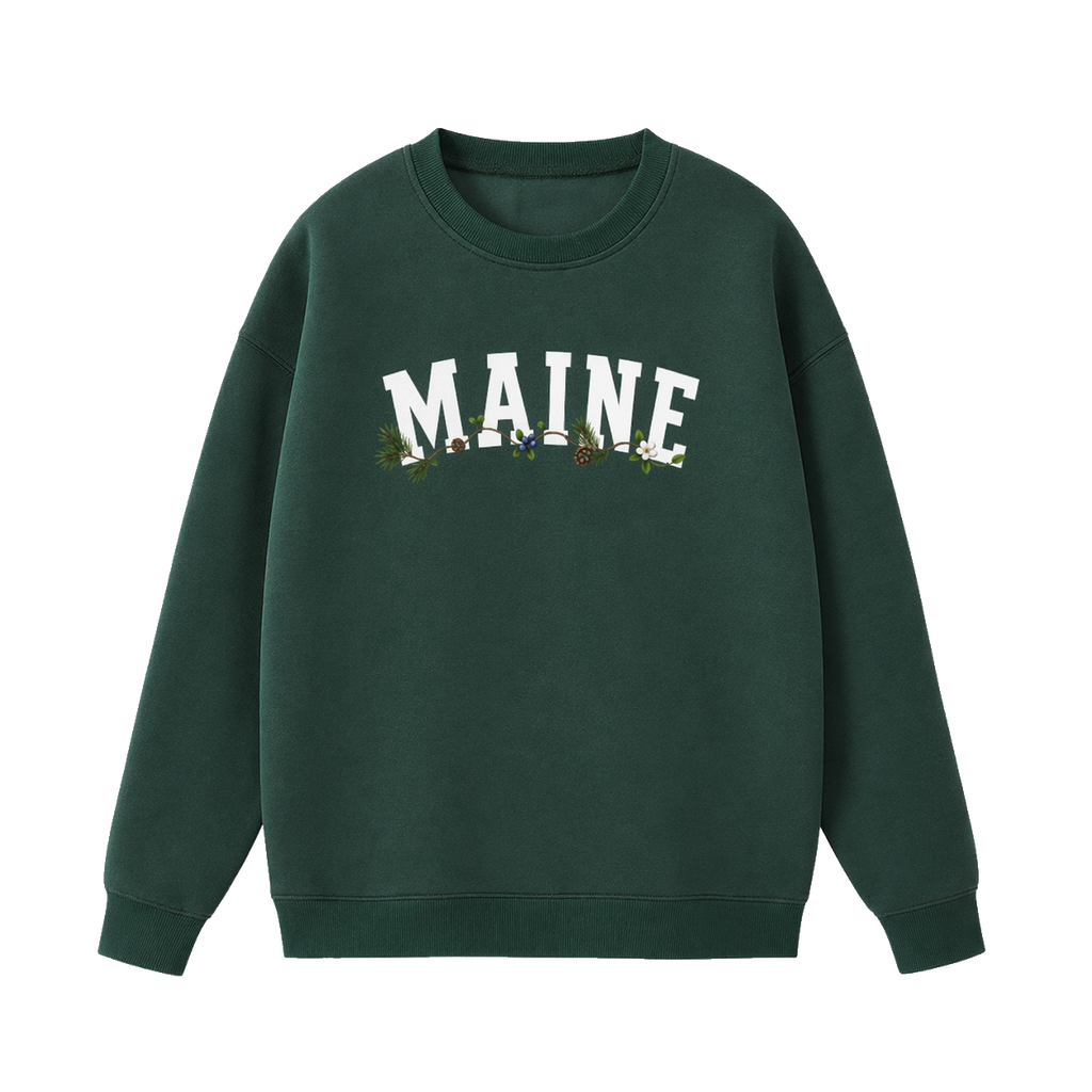 Collection 10 Maine Essential Heavyweight Crewneck Sweatshirt - Dark Green front