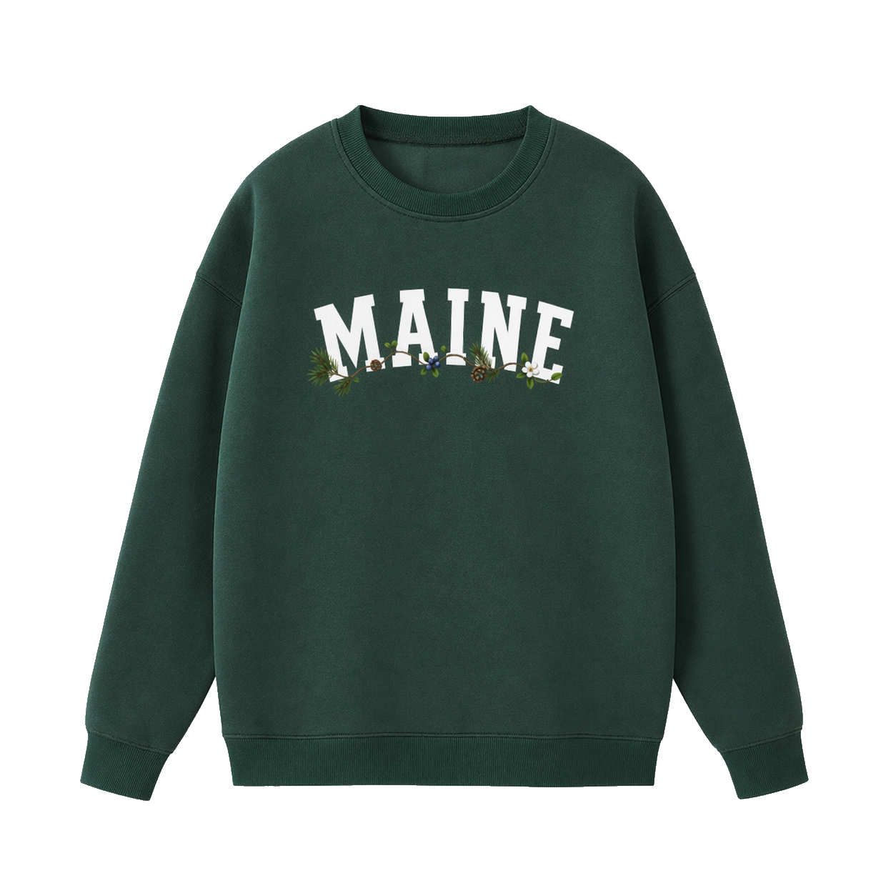 Collection 10 Maine Essential Heavyweight Crewneck Sweatshirt - Dark Green front