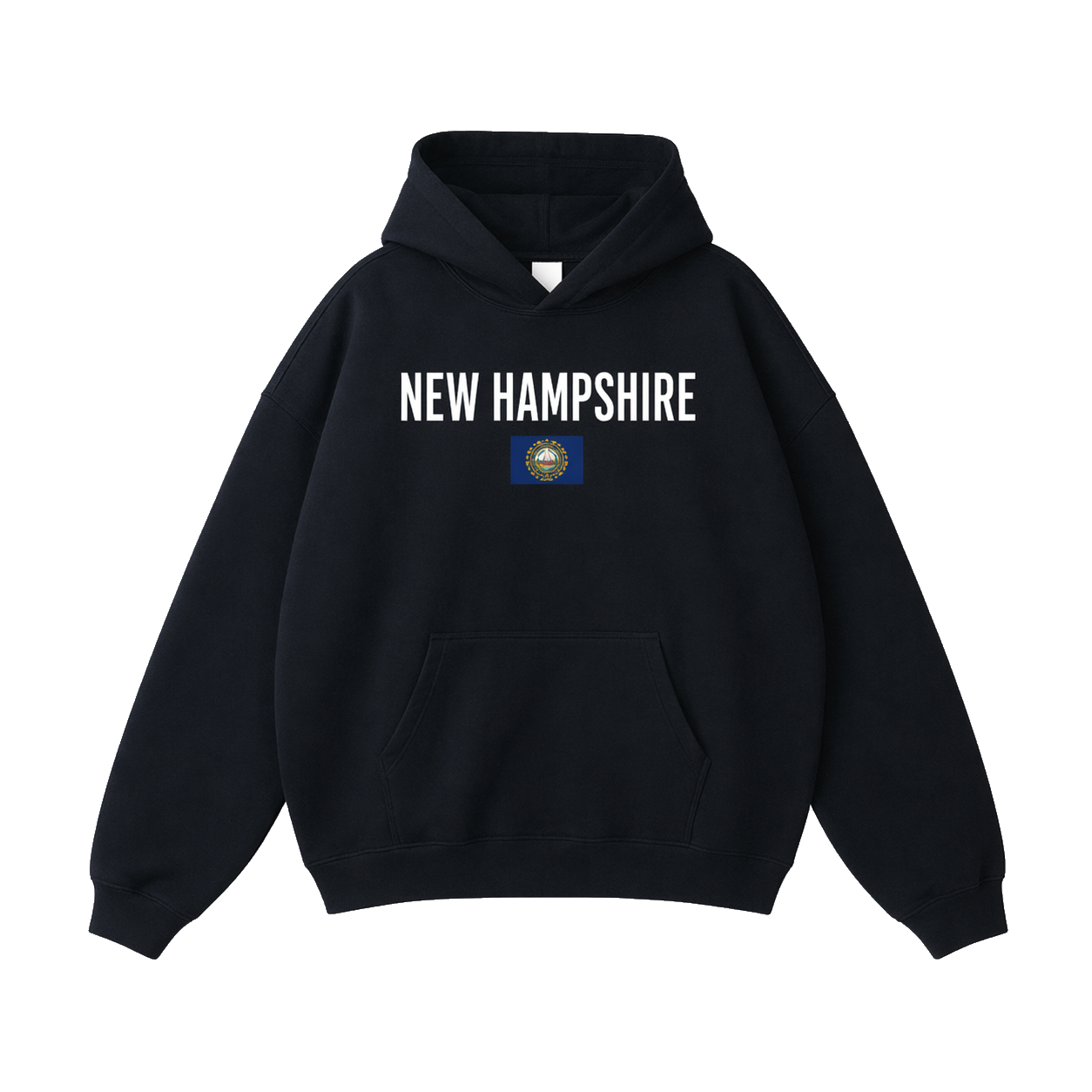 Collection 7 New Hampshire Oversize Fleeced Hoodie - Black front