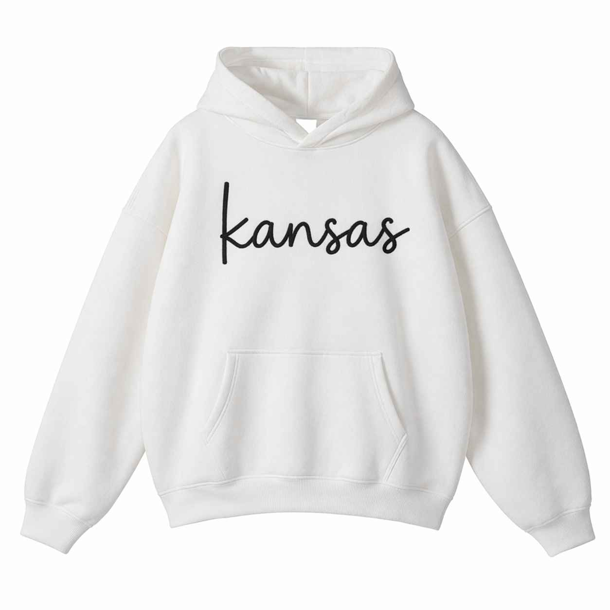 Collection 3 Kansas Oversize Fleeced Hoodie - White front