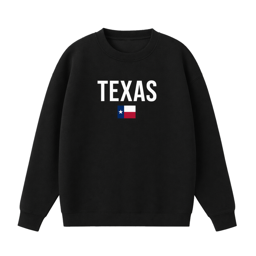 Collection 7 Texas Essential Heavyweight Crewneck Sweatshirt - Black front
