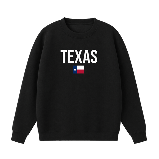 Collection 7 Texas Essential Heavyweight Crewneck Sweatshirt - Black front