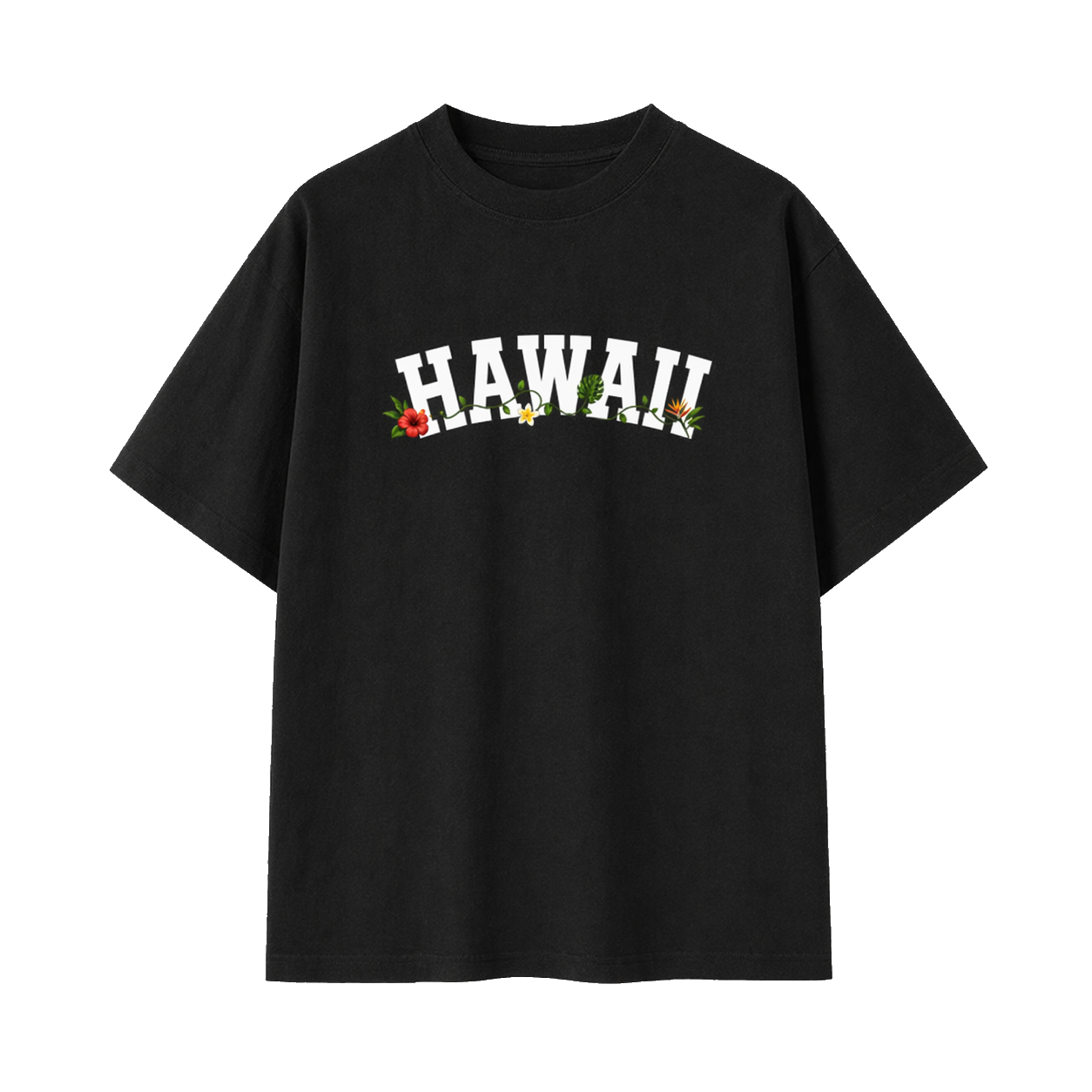 Collection 10 Hawaii Essential Cotton T-Shirt - Black front