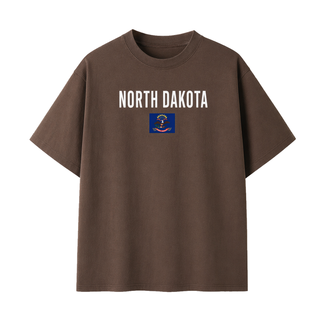 Collection 7 North Dakota Essential Cotton T-Shirt - Coffee front