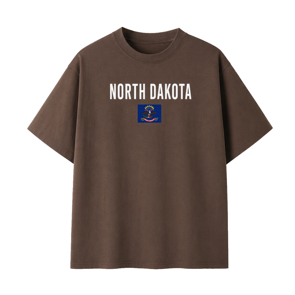 Collection 7 North Dakota Essential Cotton T-Shirt - Coffee front