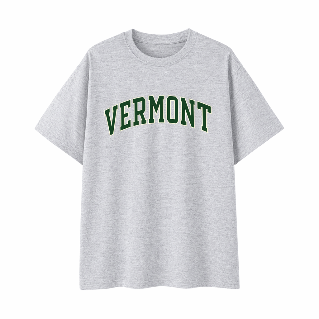 Collection 1 Vermont Essential Cotton T-Shirt - White Gray front