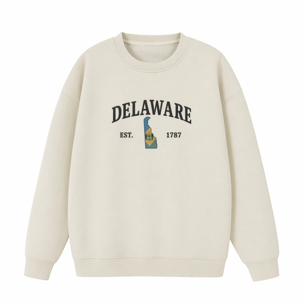 Collection 8 Delaware Essential Heavyweight Crewneck Sweatshirt - Cream front
