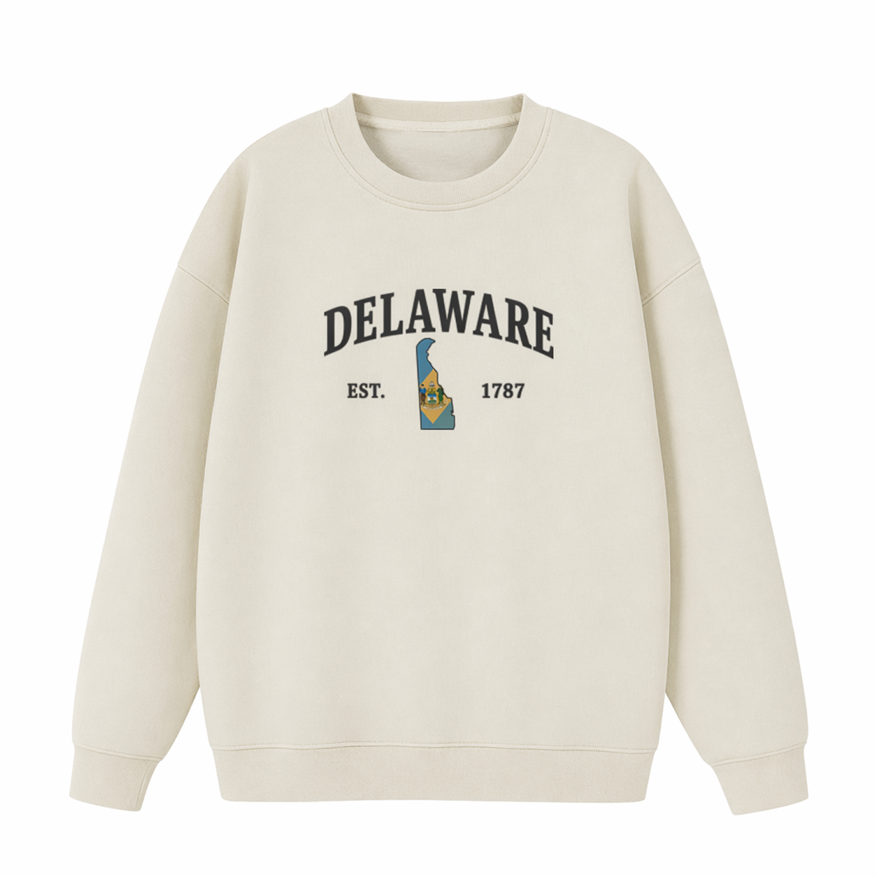 Collection 8 Delaware Essential Heavyweight Crewneck Sweatshirt - Cream front