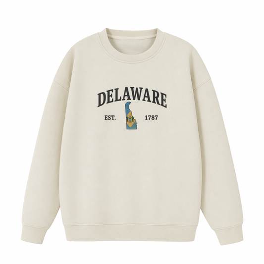 Collection 8 Delaware Essential Heavyweight Crewneck Sweatshirt - Cream front